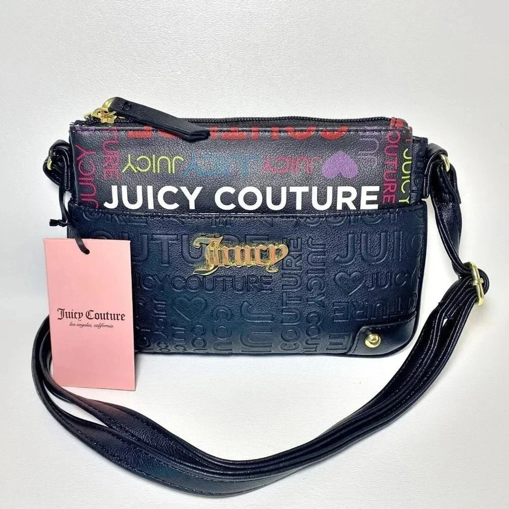 Juicy Couture Black Crossbody Bag & Pullout Pouch NWT - Picture 6 of 12